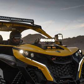 Светодиодная балка фара 10" Baja Design OnX6+ Кронштейн на капот Maverick R 2024+
