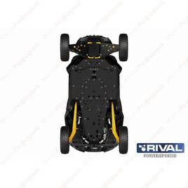 Защита днища RIVAL для Can-Am Maverick R 2024+ 2-х местный (пластик)