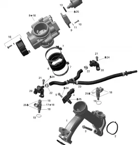 01- Intake Manifold And Throttle Кузовные детали OUTLANDER 800EFI