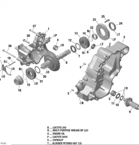 01- Коробка передач Output Shaft - 1000R EFI