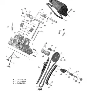 01- Головка блока цилиндров, Rear - 650 EFI