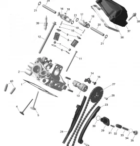 01- Головка блока цилиндров, Rear - 1000R EFI