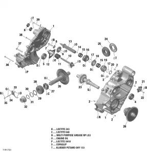 01- Коробка передач Output Shaft - GBPS - XMR 1000R EFI