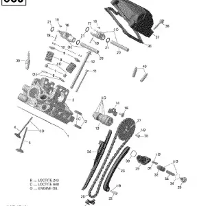 01- Головка блока цилиндров, Rear - 650 EFI