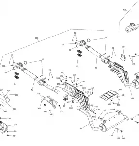 01- Выхлопная система Outlander 450 EFI - 570 EFI