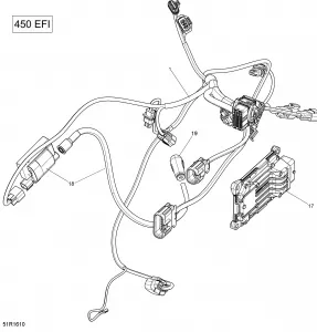 10- Блок управления двигателем и проводка двигателя - 450 EFI