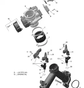 02- Впускной коллектор и дроссельная заслонка - 650 EFI