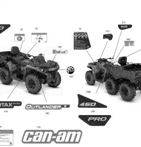 09- Наклейки Outlander 6X6 - 450 EFI