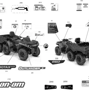 09- Наклейки Outlander 6X6 - 650 EFI - DPS - Europe