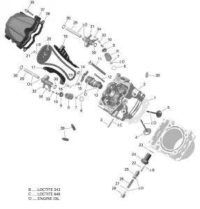 01- Головка блока цилиндров - 450 EFI