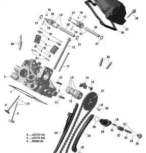 01- Головка блока цилиндров, Rear - 570 EFI