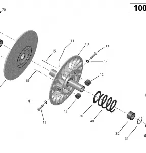 05- Вариатор, Driven Pulley - XMR