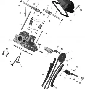 01- Головка блока цилиндров, Rear - 1000R