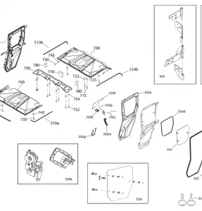 09- Enclosure Cab - HD10 - XT CAB - North America - Rear Doors & Roof Section