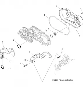 BODY, CLUTCH COVER - A11LB27AA (49ATVCLUTCHCVR08HAWK)