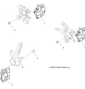 BRAKES, BRAKE CALIPER MOUNTING - A11LB27AA (49ATVCALIPERMTG10HAWK)