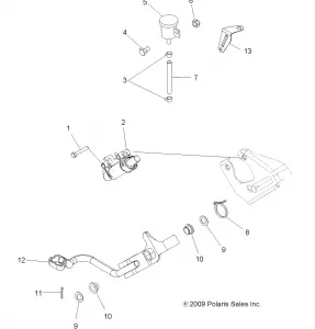 BRAKES, BRAKE PEDAL and REAR MASTER CYLINDER - A11LB27AA (49ATVBRAKEFOOT10HAWK)