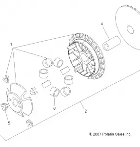 DRIVE TRAIN, PRIMARY CLUTCH - A11LB27AA (49ATVPRIMARY08SP300)