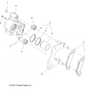 BRAKES, FRONT CALIPER - A11MB46FZ (49ATVBRAKEFRT08SP500)