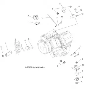 ENGINE, MOUNTING - A11MB46FZ (49ATVENGINEMTG11SP500)