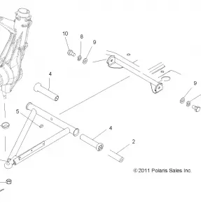 SUSPENSION, A-ARM and STRUT MOUNTING - A11MB46FZ  (49ATVAARM11HAWK)