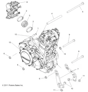 ENGINE, MOUNTING - A11GP52AA (49ATVENGINEMTG11OUT525)