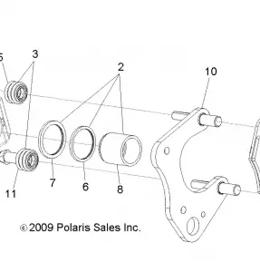 BRAKES, FRONT CALIPER - A11NG50AA (49ATVBRAKEFRT10SCRAM)