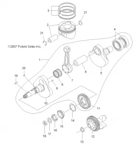 ENGINE, CRANKSHAFT and PISTON - A11NG50AA (49ATVCRANKSHAFT08SCRAM)