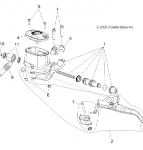 BRAKES, FRONT BRAKE LEVER and MASTER CYLINDER - A11NG50FA (49ATVMCLH10BOSSI)