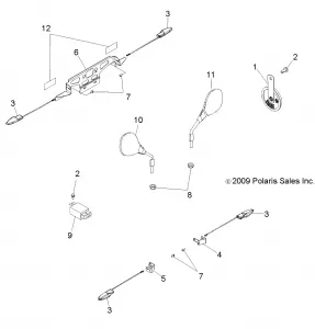 ELECTRICAL, TURN SIGNALS, HORN, MIRRORS and LICENSE PLATE HOLDER - A11NG50FA (49ATVTURNSIG10TBI)