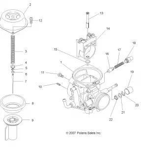 ENGINE, CARBURETOR, UPPER - A11NG50FA (49ATVCARBUPPER08SCRAM)