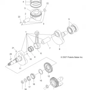 ENGINE, CRANKSHAFT and PISTON - A11MH50AX/AZ (49ATVCRANKSHAFT08SP500)