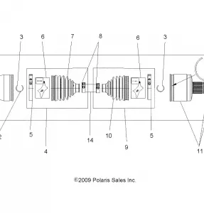 DRIVE TRAIN, Приводной вал, REAR - A11ZN55AA/AQ/AZ (49ATVSHAFTDRIVERR1332642)