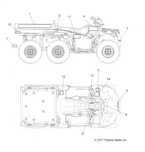 BODY, Наклейки - A11CF76AA (49ATVDECAL116X6)