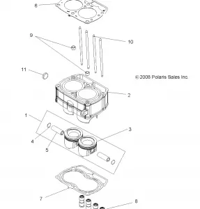 ENGINE, PISTON and CYLINDER - A11CF76AA (49ATVPISTON096X6)