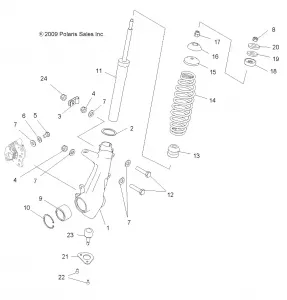 SUSPENSION, FRONT STRUT - A11CF76AA (49ATVSTRUT106X6)