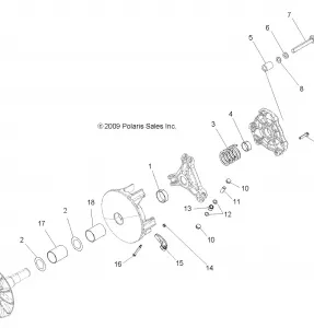 DRIVE TRAIN, PRIMARY CLUTCH (Built 11/12/10 and Before) - A11MH76AX/AZ (49ATVCLUTCH10SP800)