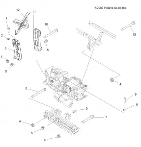 DRIVE TRAIN, MAIN GEARCASE MOUNTING - A11DH50FX (49ATVGEARCASEMTG08SPTRG500)