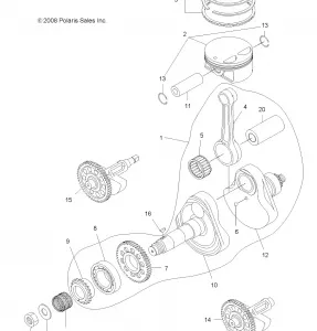 ENGINE, CRANKSHAFT and PISTON - A11DX55AF/AZ (49ATVCRANKSHAFT09SPXP550)