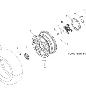 WHEELS, FRONT and HUB - A11DX55AF/AZ (49ATVWHEELFRT10SPXP850)