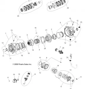 DRIVE TRAIN, FRONT GEARCASE INTERNALS - A11DX55FL (49ATVGEARCASEFWBD1332804)