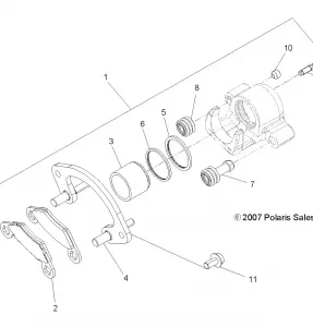 BRAKES, REAR CALIPER - A11DX85AF/AG/AZ (49ATVBRAKERR09Q60)