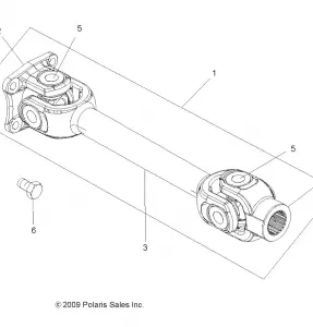 DRIVE TRAIN, PROP SHAFT, REAR - A11DX85FF (49ATVSHAFTPROPRR10SP550X2)