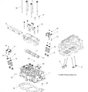 ENGINE, Головка блока цилиндров, CAM and VALVES - A11DX85FF (49ATVCYLINDER09SPXP850)