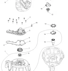 ENGINE, Охлаждение SYSTEM and WATER PUMP - A11TN85AA (49ATVWATERPUMP09SPXP850)