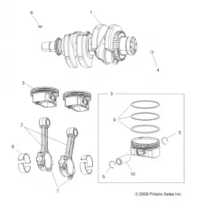 ENGINE, CRANKSHAFT and PISTON - A11TN85AA (49ATVCRANKSHAFT09SPXP850)