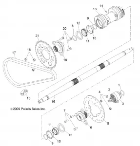 DRIVE TRAIN, REAR AXLE and HOUSING - A11NA32FA (49ATVAXLE10TBLZR)