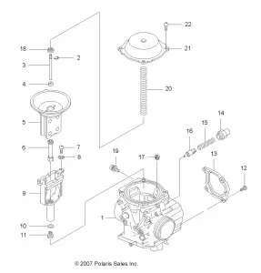 ENGINE, CARBURETOR, UPPER - A11NA32FA (49ATVCARBUPPER08TB)