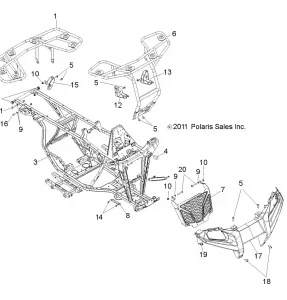 CHASSIS, Рама, RACKS and BUMPER - A11EA32FA (49ATVBUMPER10BOSS)