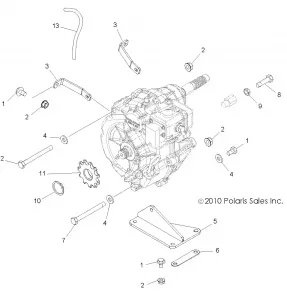 DRIVE TRAIN, MAIN GEARCASE MOUNTING - A11EA32FA (49ATVGEARCASEMTG11BOSSI)